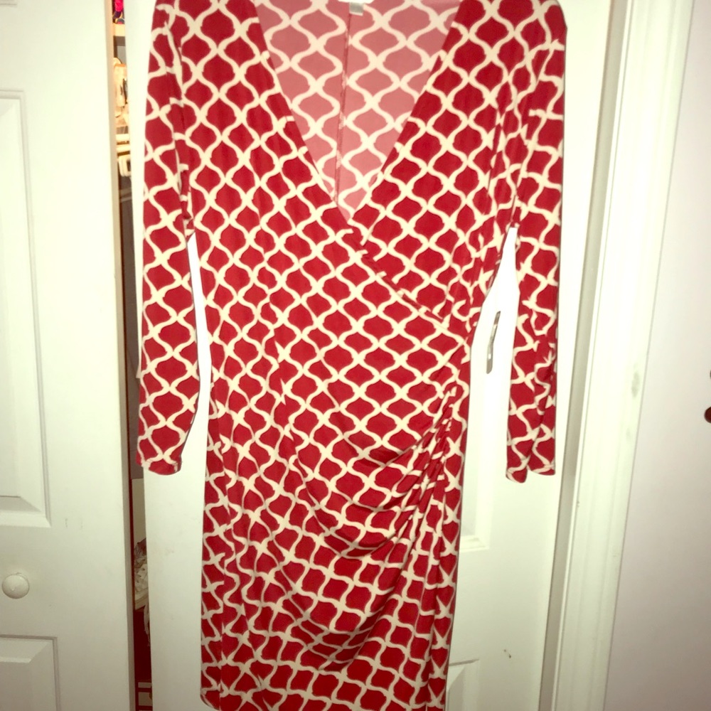 Charming Charlie Red Print Dress - Large